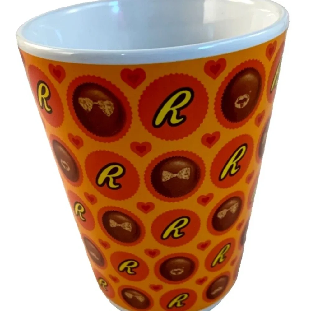 Galerie Reese's Peanut Butter Cup 12 oz. Orange and Brown Ceramic Coffee Mug - Picture 4 of 7